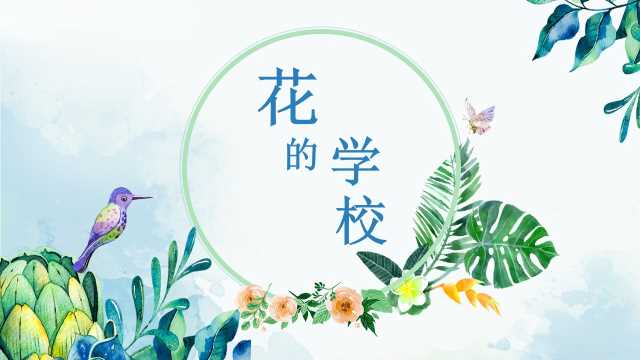 小学语文《花的学校》PPT模板